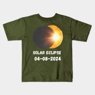 Solar Eclipse 04-08-2024 Kids T-Shirt